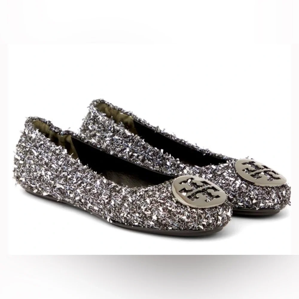 Tory Burch 13 silver confetti